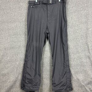 Nordica Mens Black Waterproof Snow Pants Size 38 Buckle Waist Side Zipper